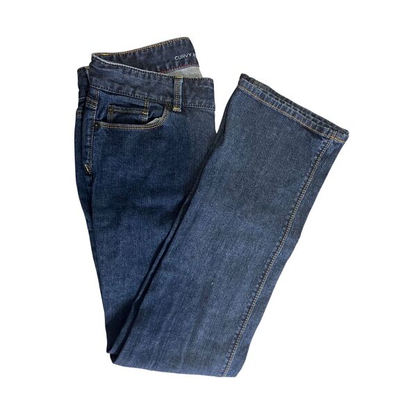 Ann Taylor LOFT Curvy Boot Jeans Size 6P Petite Dark Wash Cotton Stretch - Picture 4 of 6